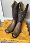 R. WATSON RW3004-1 COCO CAIMAN TAIL EXOTIC BOOTS 10.5D