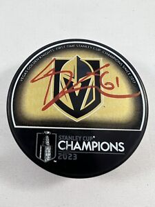 Mark Stone Signed Vegas Golden Knights 2023 Stanley Cup Champions Puck JSA
