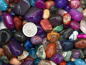 3000 Carat Lots of Size #5 Tumbled Polished Gemstones + A FREE Faceted Gemstone