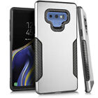 GSA Slim Metallic Case Carbon Grip for Samsung Galaxy Note 9 - Silver Black