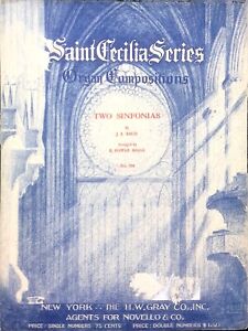 Two Sinfonias Sheet Music Organ Solo Bach Power Biggs Saint Cecilia Series
