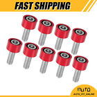 9 Pcs M8x1.25 Exhaust Header Cup Bolts Red Custom for Honda Civic for Acura (For: 2015 Honda Civic Si 2.4L)