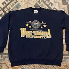 Vintage West Virginia Mountaineers Sweatshirt Men L Crew Neck Sweater WVU 90s