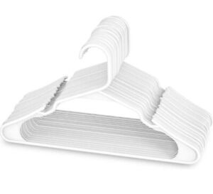 Lot of 40 White Plastic Hangers - Adult - FREE SHIPPING
