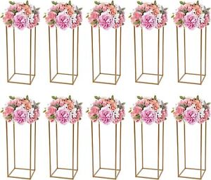 10Pcs 23.6'' Tall Gold Metal Flower Stand for Wedding Table Centerpieces Decor