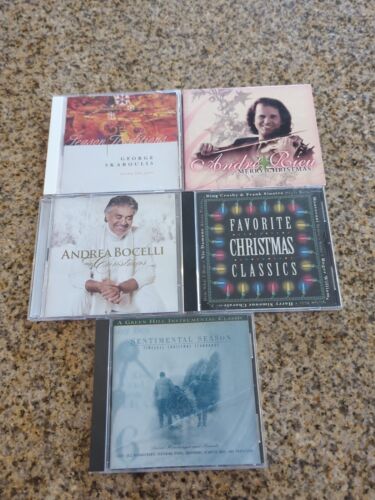 Lot of 5 Christmas CDS - L12 Bocelli, Crosby, Sinatra, Andre Rieu, Skaroulis