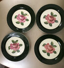 4 Taylor Smith Taylor Dessert / Bread & Butter Plates Pink Rose Green Band 6.25”