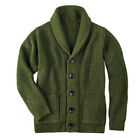 Men coats Shawl Collar Cardigan Sweater Cable Knit Button Casual Pockets Sweater
