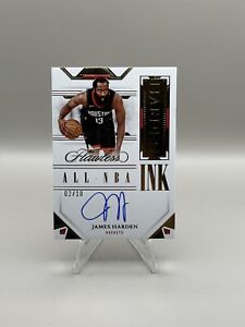 JAMES HARDEN 2022-23 PANINI FLAWLESS ALL-NBA INK GOLD AUTO /10 ROCKETS