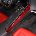 Fits 2020-up Corvette C8 Center Console Side Red REAL Carbon Fiber Trim Cover (For: 2021 Corvette)