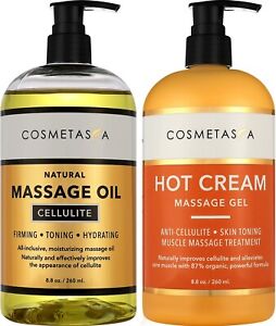 Anti Cellulite Massage Oil & Hot Cream Massage Gel 8.8 oz