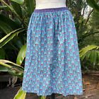 Vintage Liberty Plus Midi Skirt A Line Pleated Floral Cotton Made in England