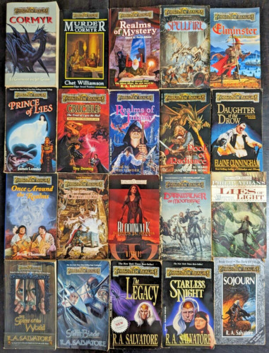 Large Lot of 20 Vintage Forgotten Realms Books Paperback Novels Various Titles