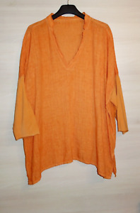 Elemente Clemente Orange Linen Tunic Size 4  XXL