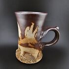 Hanson Art Pottery Mug Coffee Cup Handmade Stoneware Signed 4.5