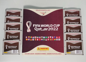 FIFA WORLD CUP QATAR 2022 Album + 10 Packs (50 STICKERS Total) PANINI Soft Cover