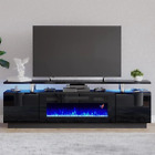 Fireplace TV Stand with Color Changing LED Lights