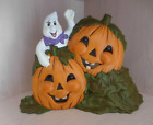New ListingHalloween Vintage Ceramic Friendly Ghost with 2 Jack O Lantern Pumpkins~Preowned