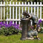 Statues Boy and Girl Statue Outdoor Decor Kissing Kids Garden Ornaments