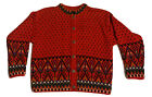 VTG Red Dale Of Norway Wool Bottom Down Sweater Cardigan Medium