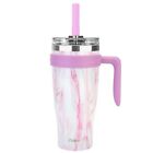 40 oz Tumbler with Handle and Straw Double Wall Stainless Steel Insulated Cu