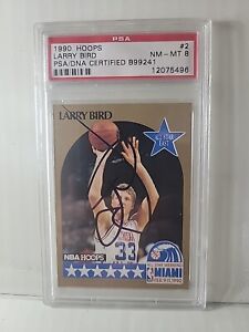 New Listing⭐️ 1990 Hoops All-Star East #2 LARRY BIRD Auto PSA 8 / DNA Certified ⭐️