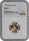 1994 1/10 Oz $5 American Gold Eagle Coin NGC MS69