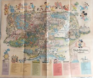 1979 A GUIDE TO THE MAGIC KINGDOM OF WALT DISNEY WORLD' Souvenir Map 38x31.5