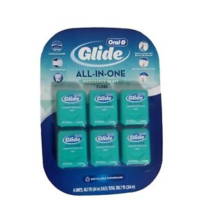 Oral-B Glide All-in-One Dental Floss, Brilliance Blast, 44 m (Pack of 6)