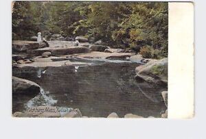 PPC Postcard MA Massachusetts Fitchburg Falulah Brook Girls Sit On Rocks