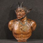 Faun Pan terracotta sculpture polychrome statue mythological satyr 19th century