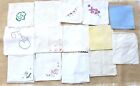 Lot Of 14 Vintage Project Hankies With Small Holes Or Stain
