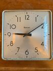 Simplex 804-009 Vintage Wall Slave Clock Thick Glass Metal Square 12.5