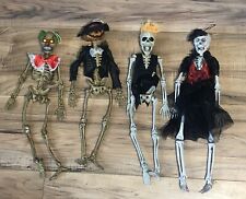 Skeleton Bones Halloween Decor LOT of 4 Scary Clown,  Pumpkin Head, Pirates 16