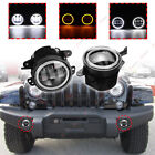 Pair 4 Inch LED Fog Light Front Bumper Driving Lamp For Jeep Wrangler JK JL JT