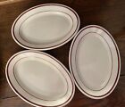 Vintage Restaurant Ware Sterling China 9” Oval Plate Red Lines