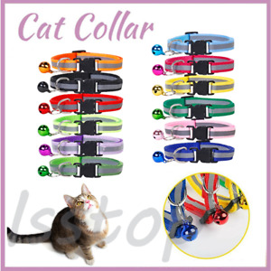 Reflective Cat Safety Collar with Bell for Cat Kitten Small Dog Nylon Adjustable