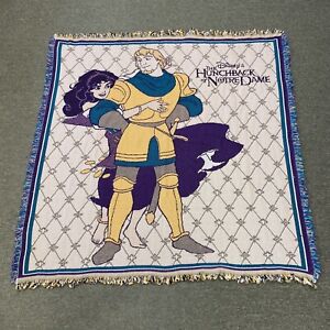 The Hunchback of Notre Dame Esmeralda Woven Tapestry Throw Blanket RARE Vtg USA