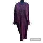 Fleece Long Robe Jacquard  Pattern Aubergine SZ L