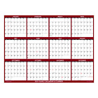 48x72 SwiftGlimpse 2024 Erasable Wall Calendar Planner, Huge Planning - Maroon