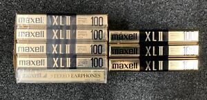 New ListingLot (7) Maxell XLII 100 Minute High Bias Tapes Plus Headphones.