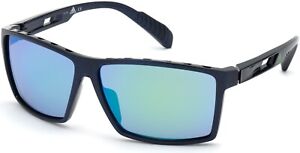 Adidas Sport SP0010 matte blue green mirror lenses 91Q Sunglasses