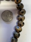 Brown carved dots BUFFALO HORN BEADING BEADS 12MM 1 Strand Pictured 32 Beads