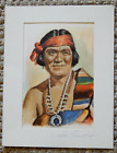 Hopi Chief Joe Sekakuku by E.H. Bischoff Print, mat signed by brother Hale Seka