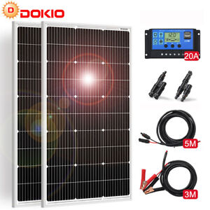 Dokio 100w 200w Rigid Monocrystalline Solar Panel Kit for Home/Caravan/RV/Boat