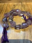 Old Stock Large Natural Amethyst Faceted Large Gemstone Beads 15in Strand