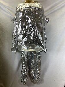 Unisex silver lame robot costume
