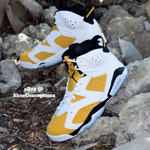 Nike Air Jordan 6 Retro Shoes White Yellow Ochre CT8529-170 Men's Sizes NEW