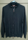 N.PEAL LONDON The Hyde Fine Gauge Cashmere & Silk Full Two-Way Zip Sweater Sz L