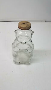 Vintage 50’s Snow Crest Beverages Glass Bear Honey Jar Piggy Coin Bank Salem Ma